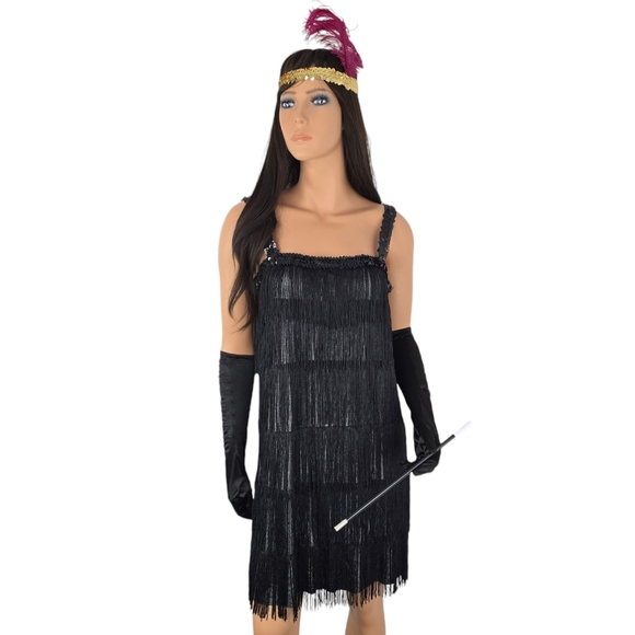 Flapper Fringe Dress CostumesUSA Amscan 1920’s Size Large - Picture 1 of 12